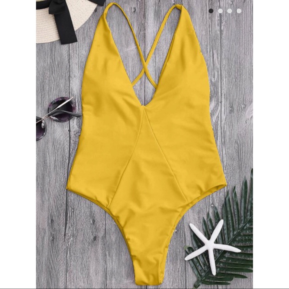 Zaful yellow one piece